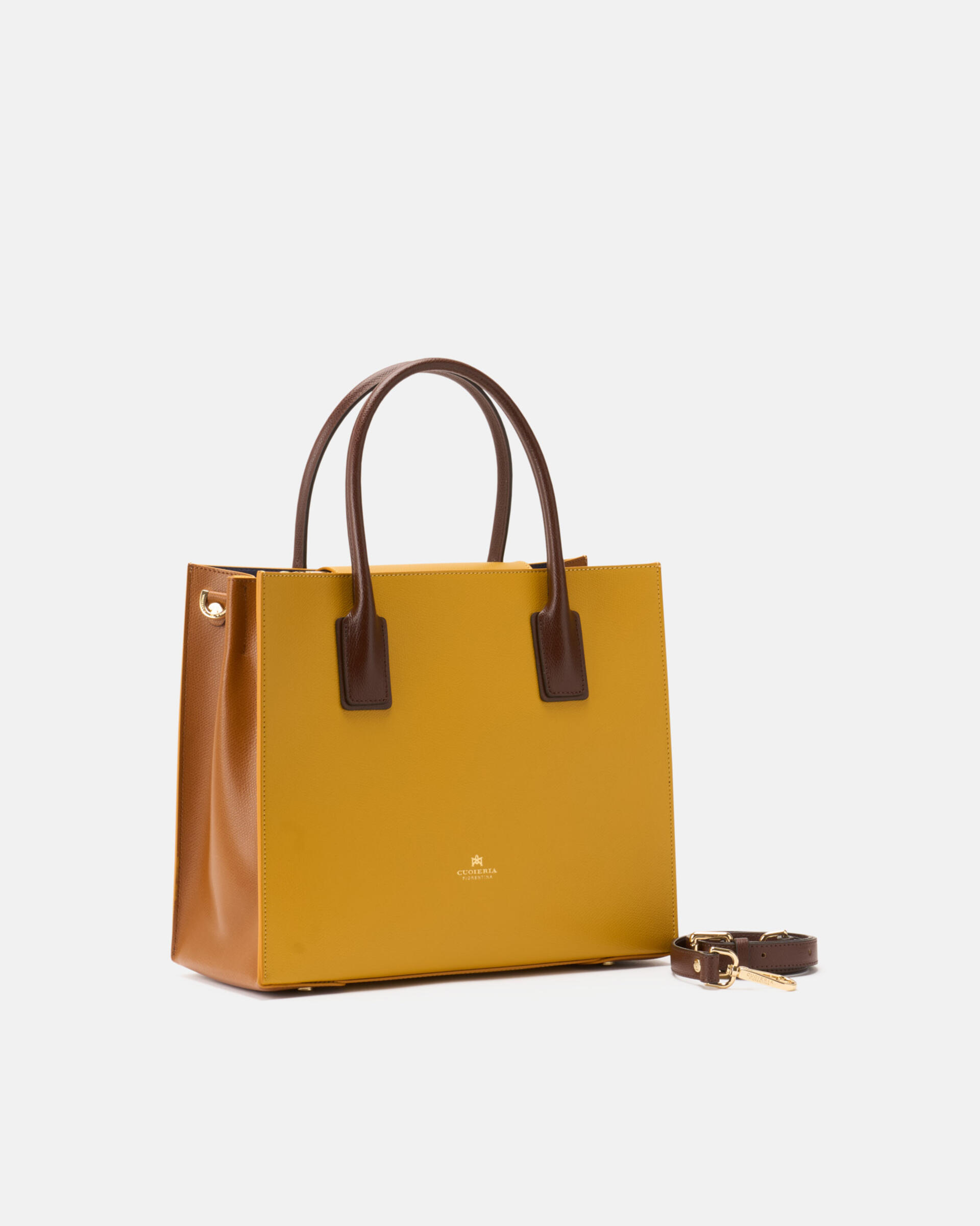 Tote Bag Yellow | Tote Bag Made In Italy | Cuoieria Fiorentina World