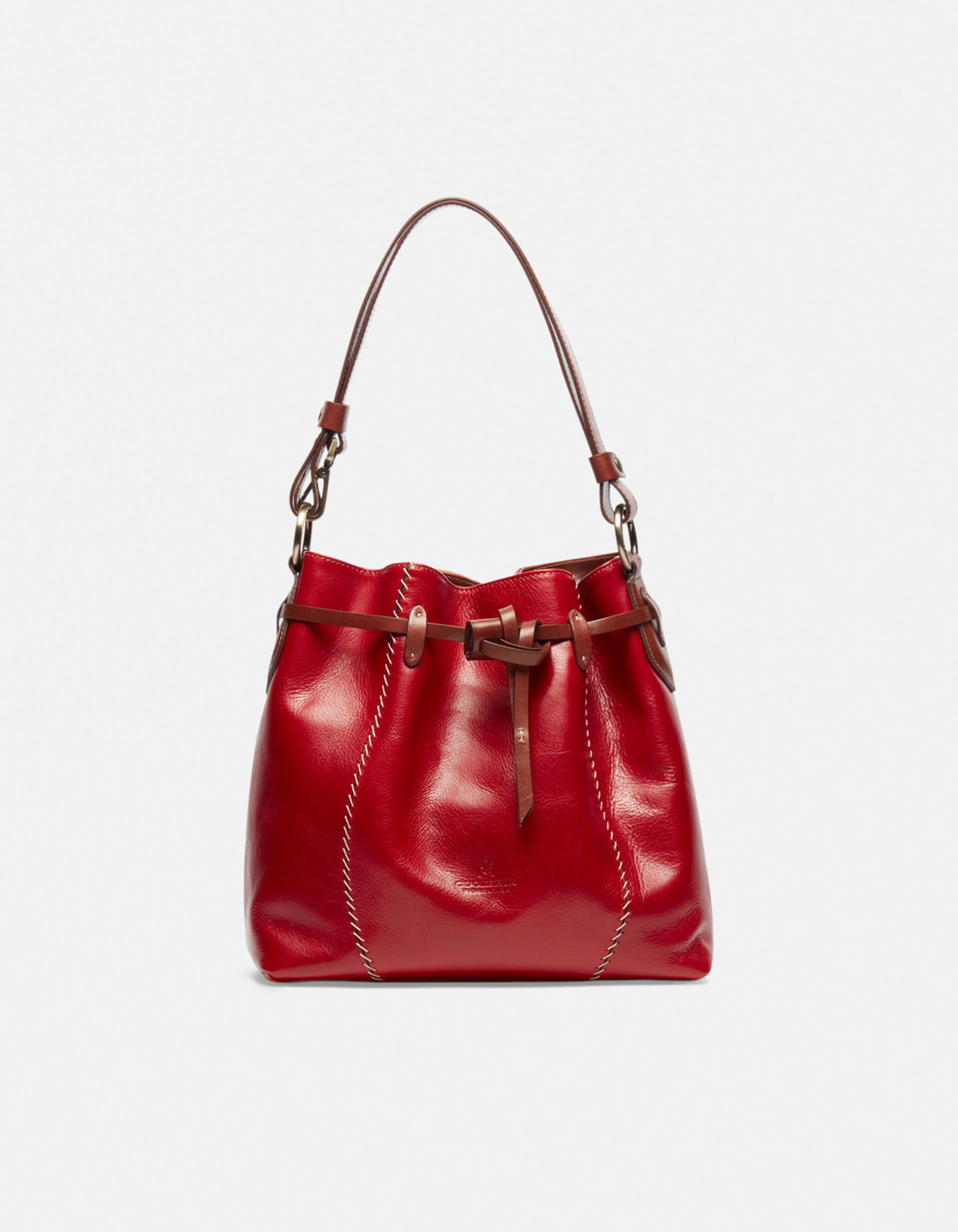 Bucket Bag In Leather With Hand-stitching - Cuoieria Fiorentina