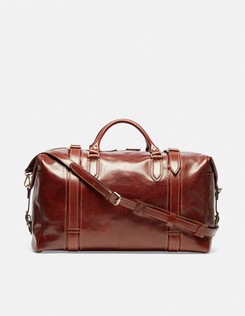 Leather travel bag with two handles  