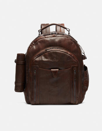 Bourbon men's large backpack in faded leather with umbrella holder  Men's Collection