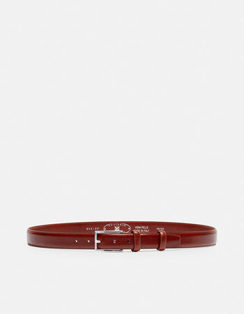 Elegant leather belt with squared buckle height 3,00 cm  Men Belts