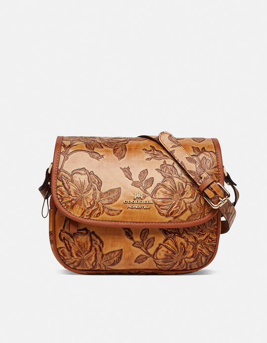 Messenger bag in rose embossed printed calfleather  - Messenger Bags - WOMEN'S BAGS | bagsCuoieria Fiorentina