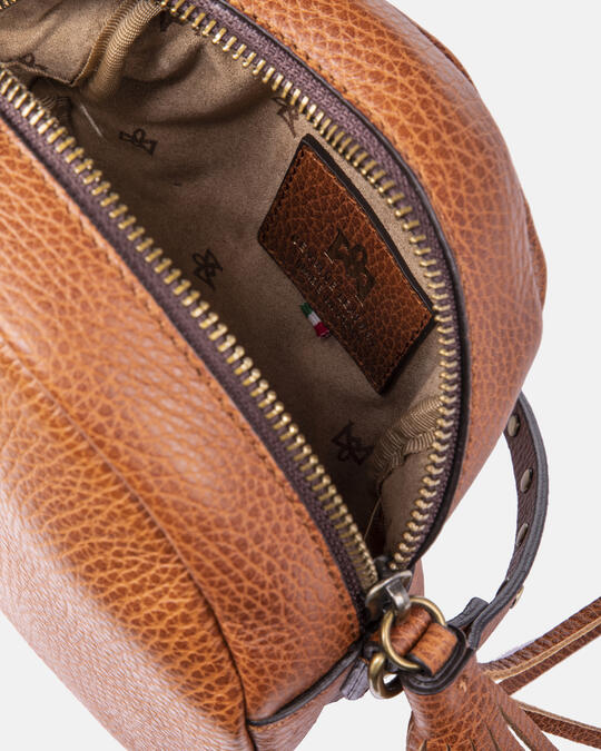 Round big bag in hammered calfskin  - Crossbody Bags - WOMEN'S BAGS | bagsCuoieria Fiorentina