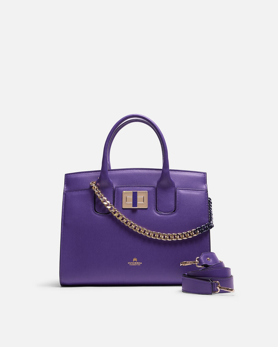 Bella medium tote bag con accessorio metallo  - Tote Bag - Borse Donna - Borse - Cuoieria Fiorentina