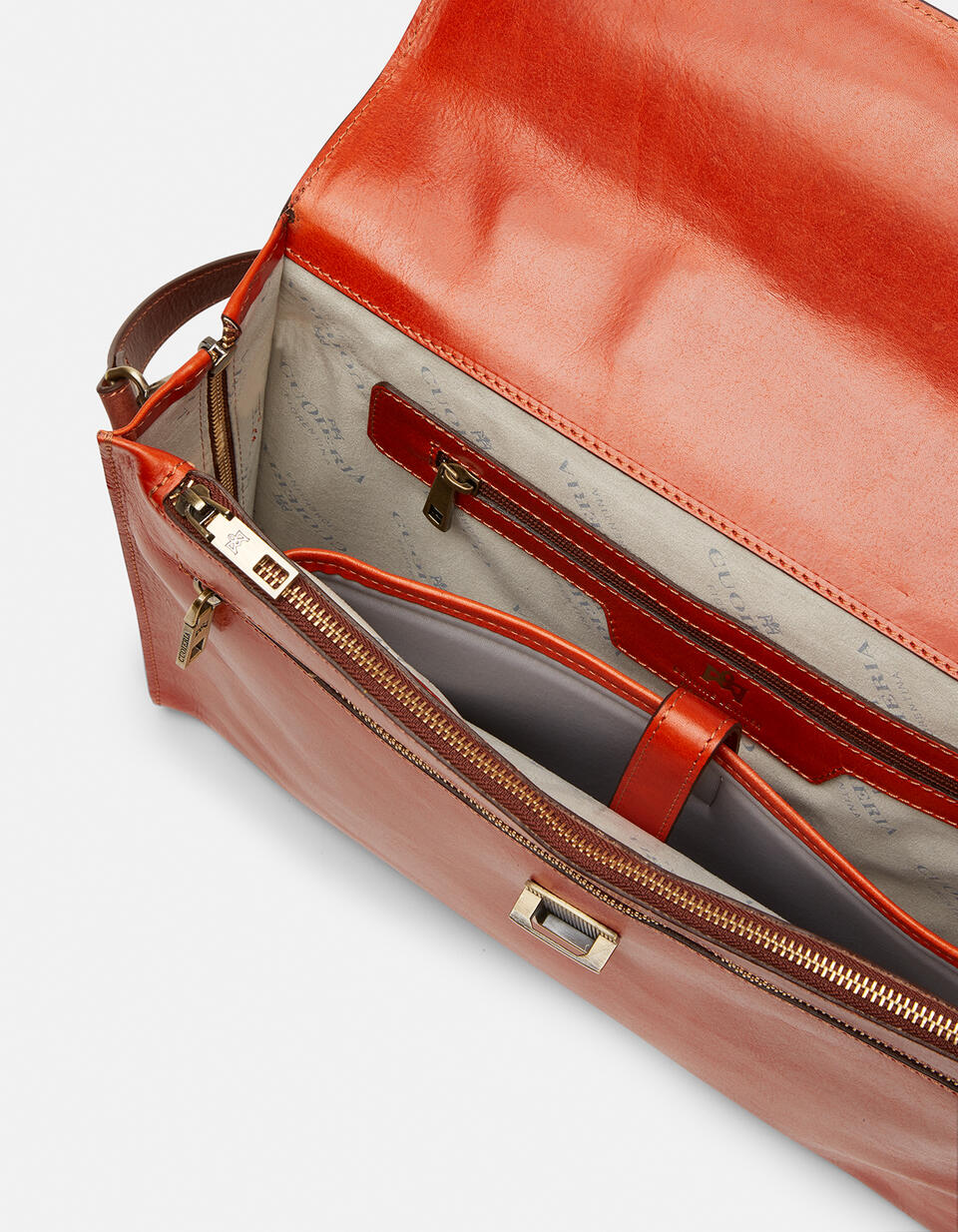 Warm and Colour leather briefcase with side zips - Briefcases and Laptop Bags | Briefcases  - Briefcases and Laptop Bags | BriefcasesCuoieria Fiorentina