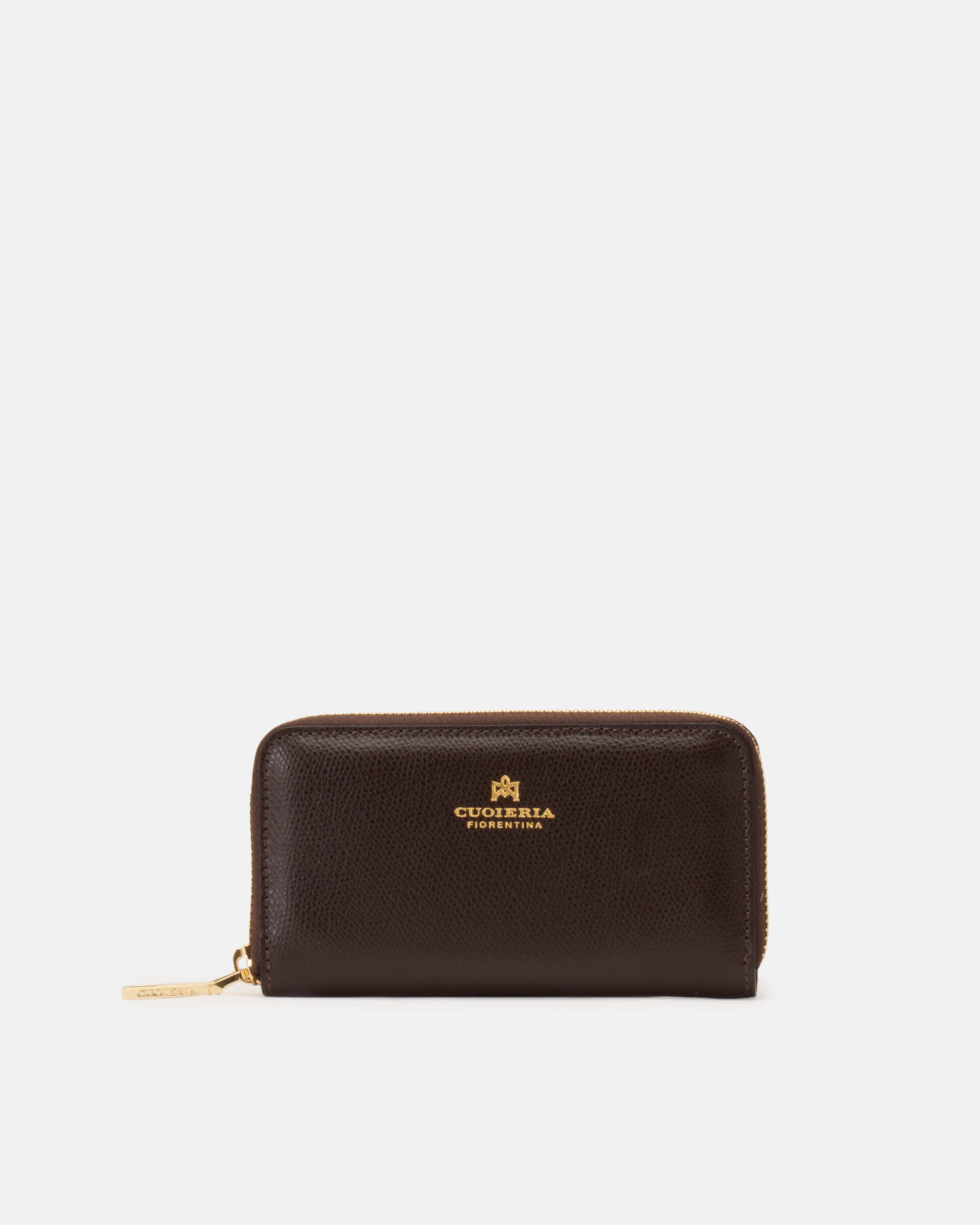 Mini Zip Around Wallet Dark Brown | Women's Wallets Made In Italy ...