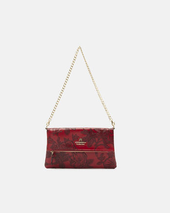 Florence Happy Borsa Messenger Reversibile Media - Floreale/Righe In Tela E Velluto A Coste, Zip, 34x24x10 Cm - copertina