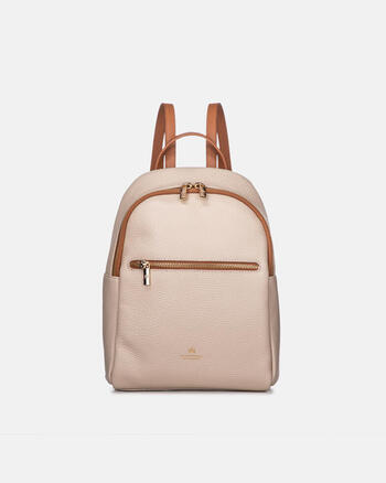 'velvet' backpack with zipped front     pocket  WOMEN'S BAGS