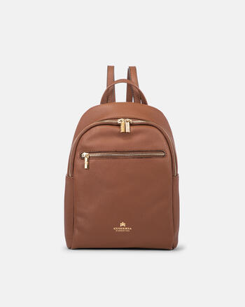 'velvet' backpack with zipped front     pocket  WOMEN'S BAGS