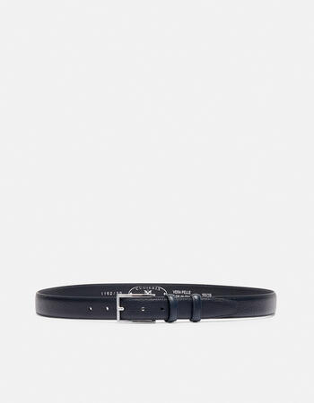 Elegant leather belt with squared buckle height 3,00 cm  