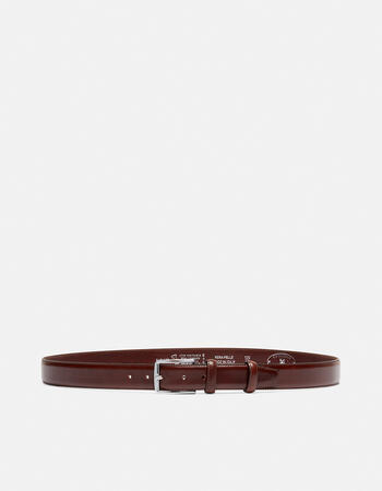 Elegant leather belt with squared buckle height, 3,5 cm  
