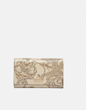Bifold wallet in printed calfleather  Women's Wallets
