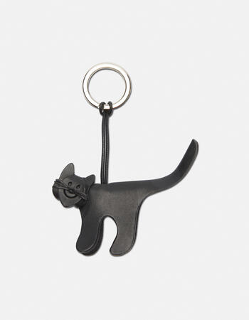 Cat leather keychain  