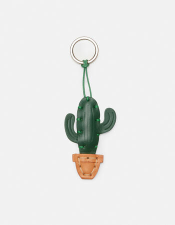 Cactus leather key ring  