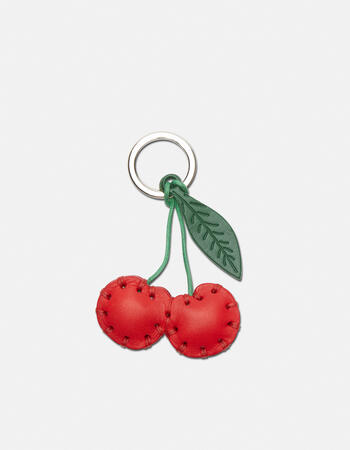 Cherries leather keychain  