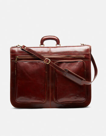 Oxford travel garment bag in vegetable tanned leather  
