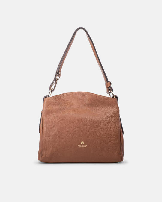 Large shoulder bag with shoulder strap CARAMEL - Shoulder Bags - WOMEN'S BAGS | bagsCuoieria Fiorentina