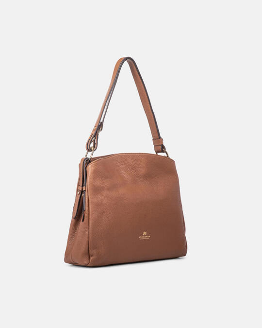 Large shoulder bag with shoulder strap CARAMEL - Shoulder Bags - WOMEN'S BAGS | bagsCuoieria Fiorentina