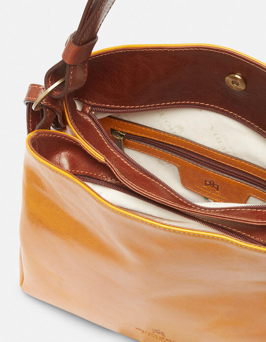 Large leather shoulder bag GIALLOBICOLORE - Shoulder Bags - WOMEN'S BAGS | bagsCuoieria Fiorentina