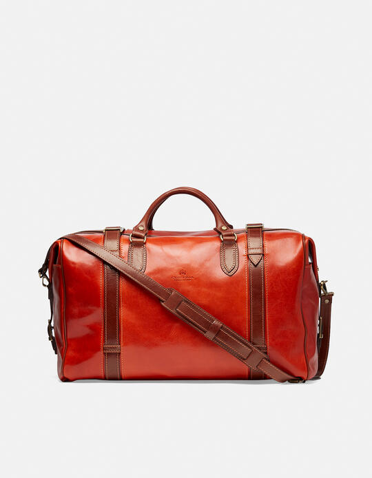 Leather travel bag with two handles ARANCIOBICOLORE - Luggage | TRAVEL BAGSCuoieria Fiorentina