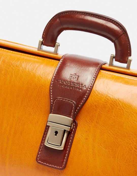 Small leather doctor's bag GIALLOBICOLORE - Doctor Bags | BriefcasesCuoieria Fiorentina