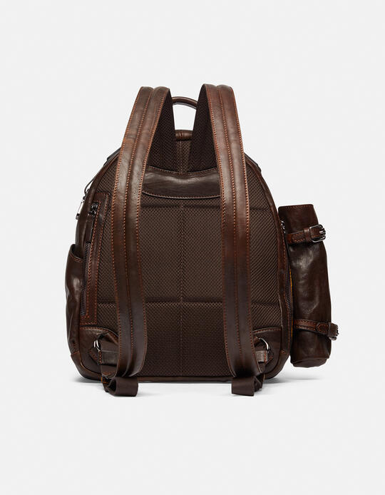 Bourbon men's medium backpack with umbrella holder TESTA DI MORO - Backpacks & Toiletry bag | TRAVEL BAGSCuoieria Fiorentina
