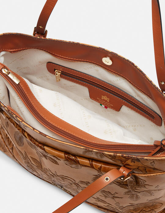 Big Mimì shopping bag keystone design Mimì BEIGE - SHOPPING - WOMEN'S BAGS | bagsCuoieria Fiorentina