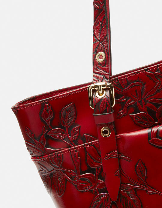 Big shopping bag keystone design ROSSO - SHOPPING - WOMEN'S BAGS | bagsCuoieria Fiorentina