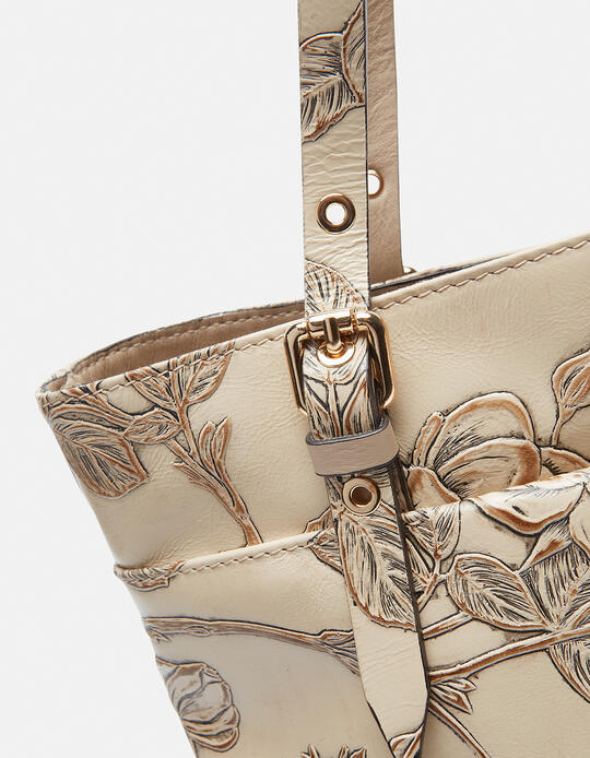 Big Mimì shopping bag keystone design Mimì TAUPE - SHOPPING - WOMEN'S BAGS | bagsCuoieria Fiorentina
