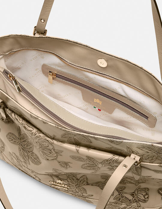 Big shopping bag keystone design Mimì TAUPE - SHOPPING - WOMEN'S BAGS | bagsCuoieria Fiorentina