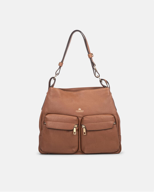 Large bag with shoulder strap CARAMEL - Shoulder Bags - WOMEN'S BAGS | bagsCuoieria Fiorentina