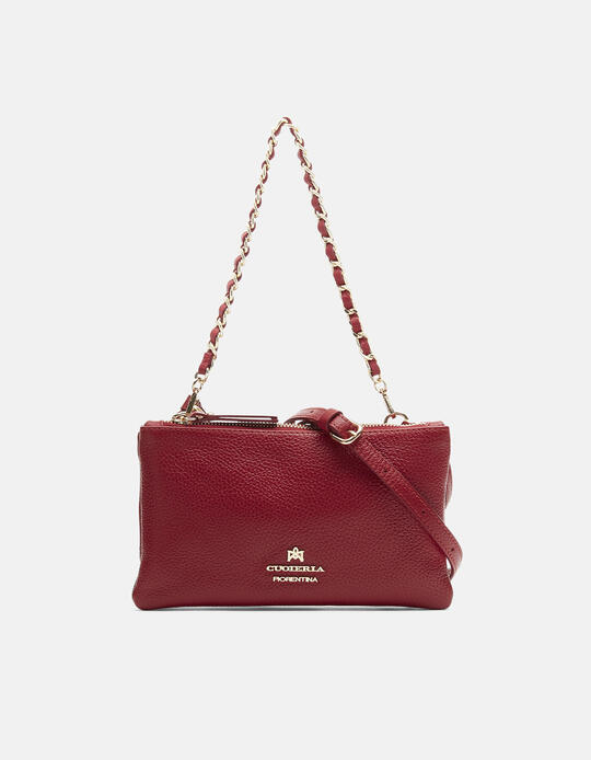 Double pochette with shoulder strap CHERRY - Crossbody Bags - WOMEN'S BAGS | bagsCuoieria Fiorentina