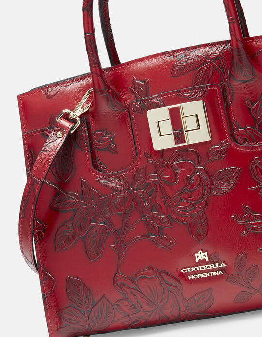 Tote bag with metal details ROSSO - TOTE BAG - WOMEN'S BAGS | bagsCuoieria Fiorentina