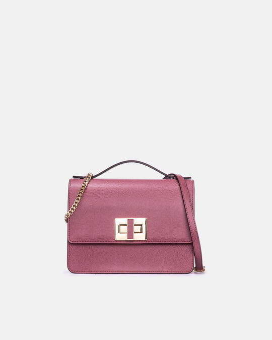 Alice large crossbody clutch model with two-material shoulder strap HEATHER - Crossbody Bags - WOMEN'S BAGS | bagsCuoieria Fiorentina