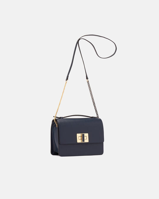 Alice large crossbody clutch model with two-material shoulder strap NAVY - Crossbody Bags - WOMEN'S BAGS | bagsCuoieria Fiorentina