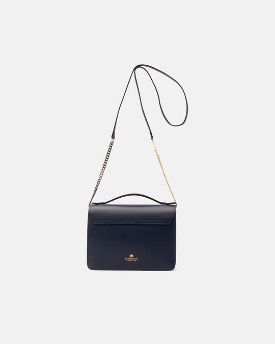 Alice large crossbody clutch model with two-material shoulder strap NAVY - Crossbody Bags - WOMEN'S BAGS | bagsCuoieria Fiorentina