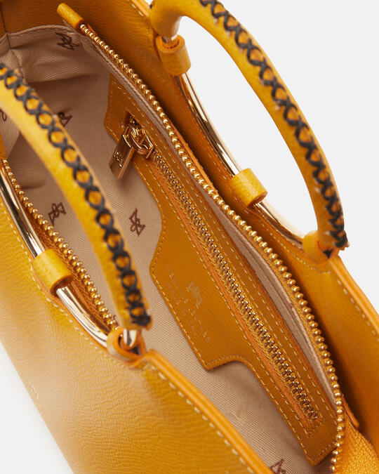 Oblò mini crossbody in palmellato calf leather GIALLO - TOTE BAG - WOMEN'S BAGS | bagsCuoieria Fiorentina
