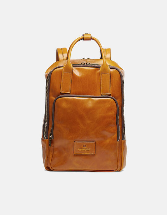 Tokio large backpack in soft leather GIALLO - Backpacks - MEN'S BAGS | bagsCuoieria Fiorentina