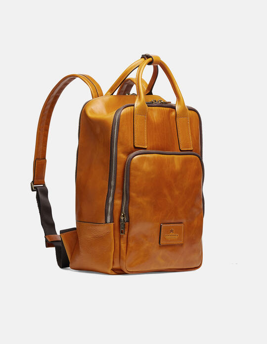 Tokio large backpack in soft leather GIALLO - Backpacks - MEN'S BAGS | bagsCuoieria Fiorentina