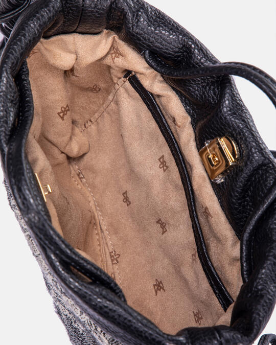 Denim mini bag NERO - Crossbody Bags - WOMEN'S BAGS | bagsCuoieria Fiorentina