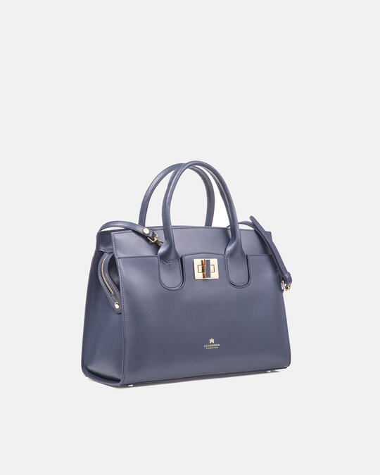 Bella large tote bag con accessorio metallo NAVY - TOTE BAG - BORSE DONNA | BORSECuoieria Fiorentina
