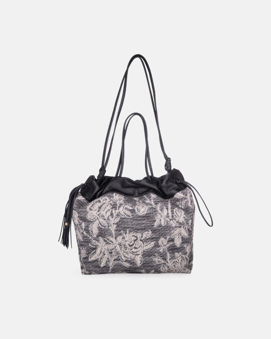 Denim shopping bag NERO - SHOPPING - WOMEN'S BAGS | bagsCuoieria Fiorentina