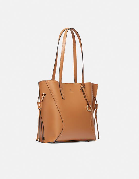 shopping bag in calf leather CAMEL - SHOPPING - WOMEN'S BAGS | bagsCuoieria Fiorentina