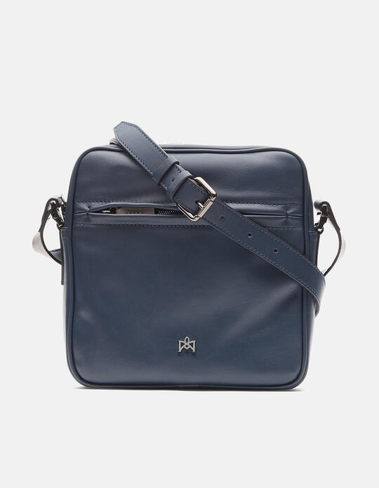Adam Shoulder bag with front zip BLUTAUPE - Crossbody Bags - MEN'S BAGS | bagsCuoieria Fiorentina