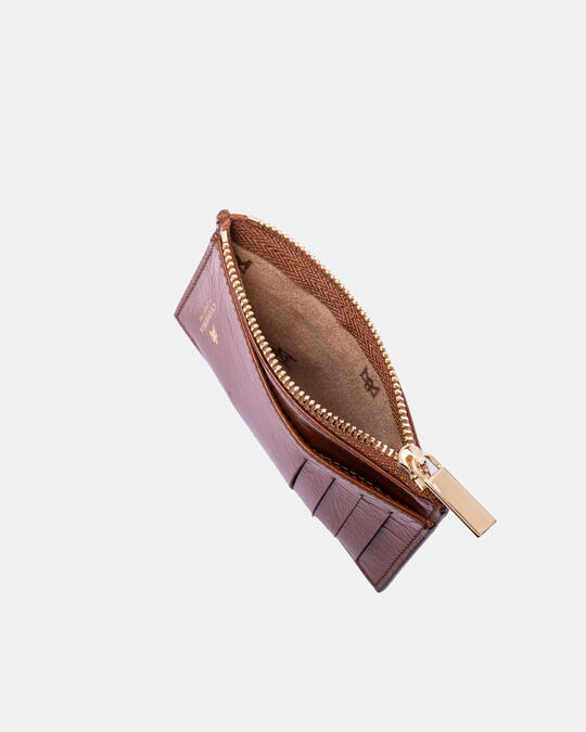 Blow Lux cart holder with zip CARAMEL - Card Holders - Women's Wallets | WalletsCuoieria Fiorentina