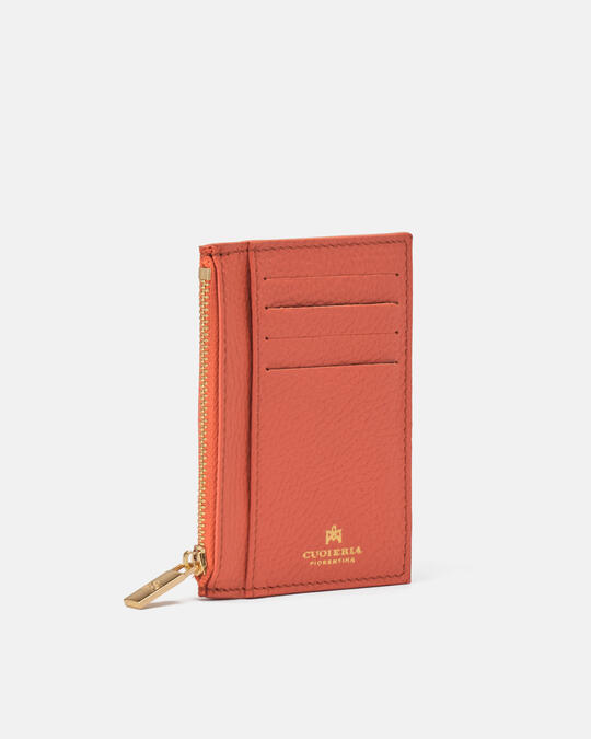 Card holder with zip PAPAYA - Card Holders - Women's Wallets | WalletsCuoieria Fiorentina