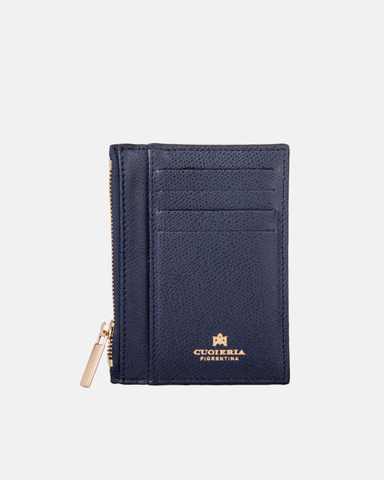 Card holder with zip NAVY - Card Holders - Women's Wallets | WalletsCuoieria Fiorentina