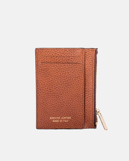 Rebel Card holder with zip CARAMEL - Card Holders - Women's Wallets | WalletsCuoieria Fiorentina