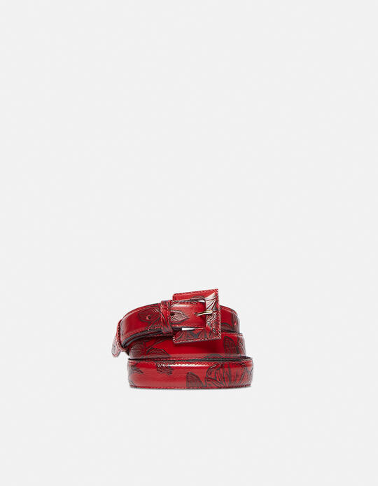Belt with banded buckle ROSSO - Women's Belts | BeltsCuoieria Fiorentina