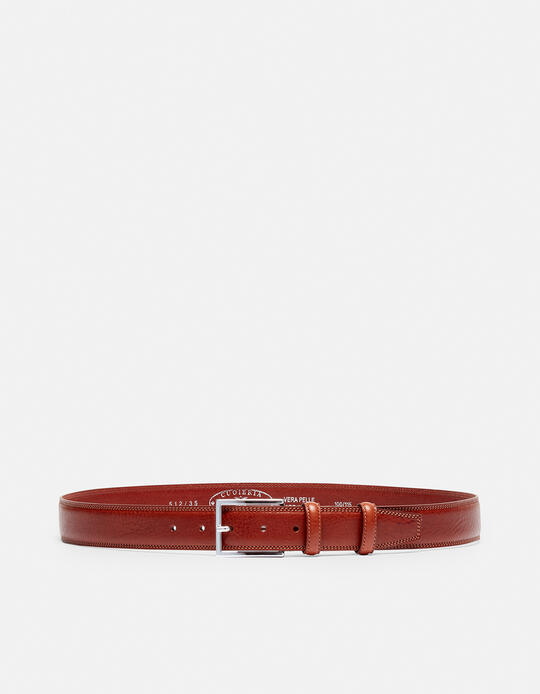 Elegant Leather Belt MARRONE - Men Belts | BeltsCuoieria Fiorentina